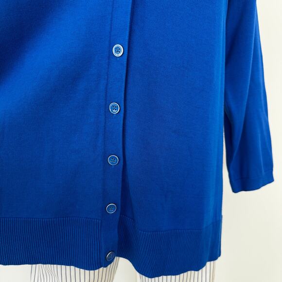 Talbots Royal Blue V-Neck Button Down Cardigan Sweater 2X Petite NWT - Picture 4 of 11